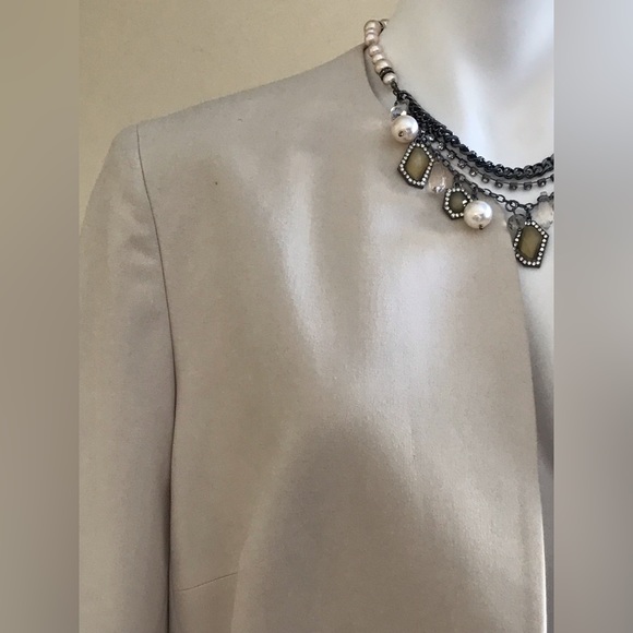 Jones Studio Separates Cream Open Blazer Silver Open Rings At Bottom Sz … - Picture 2 of 13